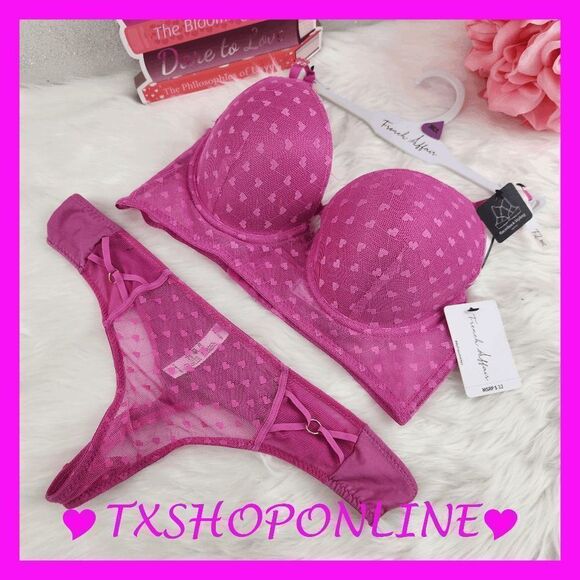 ❣️👙 Rose Violet Push Up Bra & pantie set {French affair} 👙❣️ - Picture 1 of 4